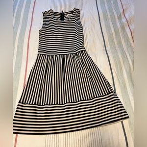 Cream and black tank dress